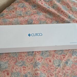Cutco White Branded Knife Box with Blue Logo